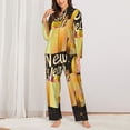 thumbnail image 2 of Fotbe Happy New Year 2025 C Pattern Long Sleeve Pajama Set for Women,Sleepwear Set,2-piece Loungewear Set,Soft PJs Comfy Nightwear with Pockets -X-Large, 2 of 7