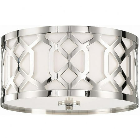 

Crystorama Lighting 2263-PN Jennings - Three Light Flush Mount in Traditional and Contemporary Style - 16.25 Inches Wide by 8.75 Inches High Polished Nickel Finish with White Linen Shade