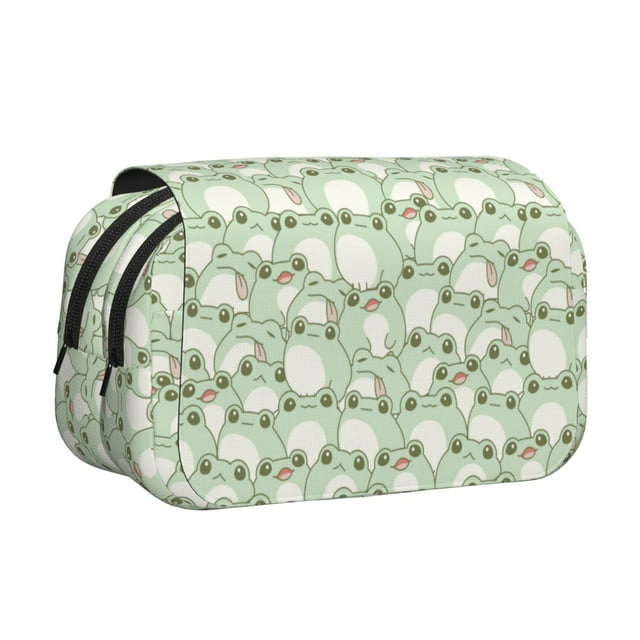 Easygdp Cute Frog para Estuche de Lápices con Tapa Flip, Suministros de Oficina y Universidad para Adolescentes y Adultos