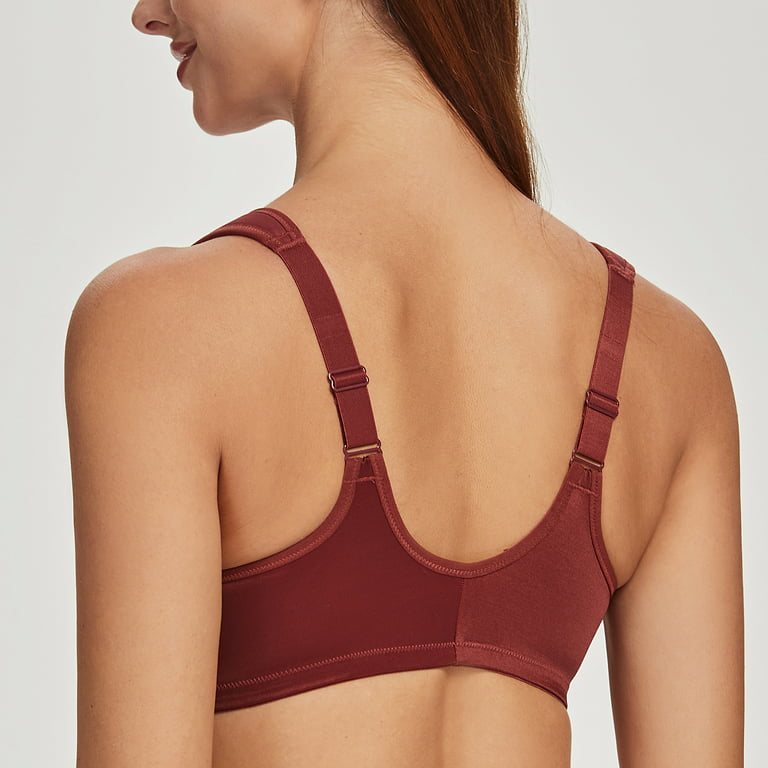 MELENECA Underwire Front Closure Bras for Women Cabernet Red 36G