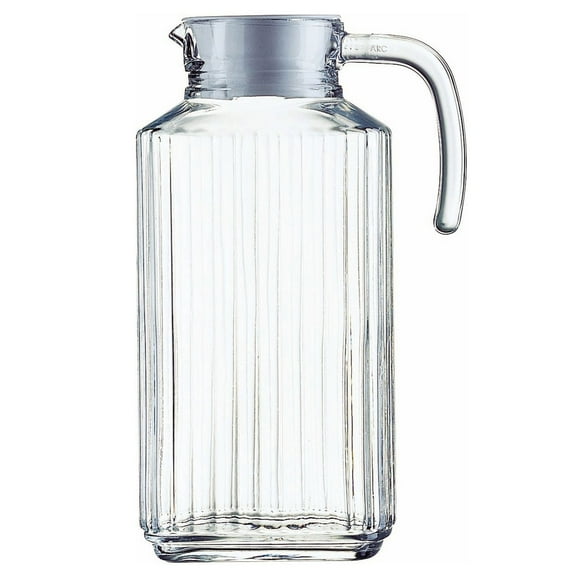 Pichet en verre avec couvercle blanc Linea de Trudeau, 1,8 L