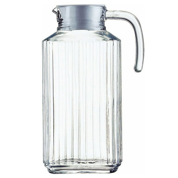 Trudeau Linea 1.8L Glass Pitcher with White Lid