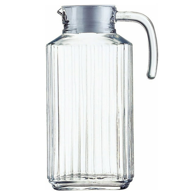 Trudeau Linea 1.8L Glass Pitcher with White Lid