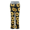 thumbnail image 2 of Patlollav Pants for Women's Comfy Stretch Sunflower Print Drawstring Palazzo Wide Leg Lounge Pants, 2 of 5