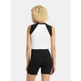 thumbnail image 3 of No Boundaries Raglan Seamless Cropped Muscle Tee and Biker Shorts Set, 2-Piece, Women's, 3 of 5