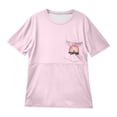 thumbnail image 4 of Gelikeya Women's Nursing Breastfeeding Shirts with Zipper Loose Fit Short Sleeve Maternity Top Nursing Clothes Pink, Size XL, 4 of 4