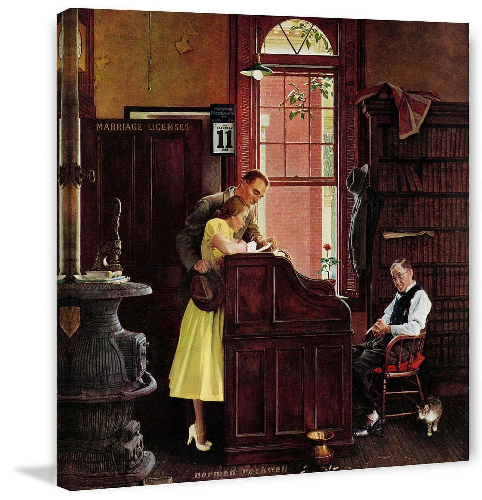 Marmont Hill Marriage License Canvas Print - 24 x 16 - Walmart.com