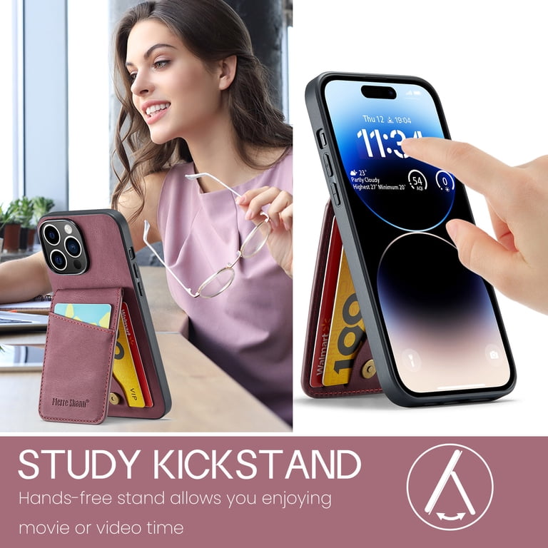 Phone Case for iPhone 12 Pro Max, Back Credit Card Holder Wallet