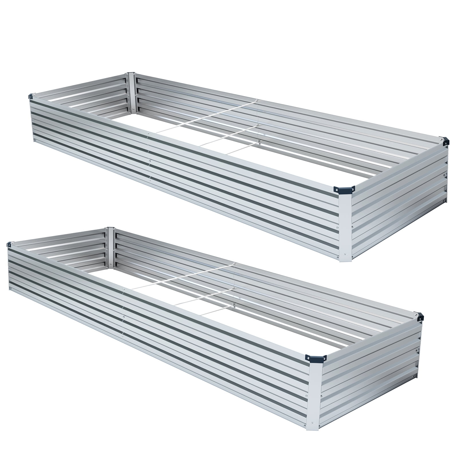 Amoboro 6x3x1ft Outdoor Metal Raised Garden Bed Planter Box for Vegetables, Flowers, Herbs 2pcs