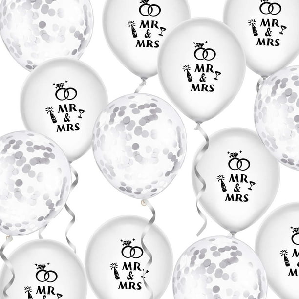 Ballons à confettis blanc