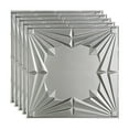 thumbnail image 1 of FASÄDE Art Deco Decorative Vinyl 2ft x 2ft Lay in Ceiling Panel in Argent Silver (5 Pack), 1 of 5