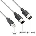 thumbnail image 2 of Usb Midi Cable Adapter, Usb Type A Male To Midi Din 5 Pin In-out Cable Interface With Led Indicator, 2 of 5