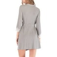 thumbnail image 3 of XuJwPNcy Women's Soft Lace Trim Robes Short Bathrobes Long Sleeve Sleepwear Lightweight Loungewear with Pockets, 3 of 6