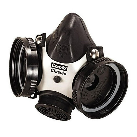 MSA Safety 808053 Comfo Classic Half-Mask Facepiece Respirator, Medium, Black