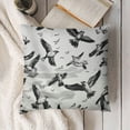 thumbnail image 3 of Seagulls Throw Pillow Cushion Case, Monochrome Sketch Art Style Flying Birds Pattern Seabirds Romantic Sea Themed, Decorative Square Accent Pillow Cover,  Black White, 3 of 5