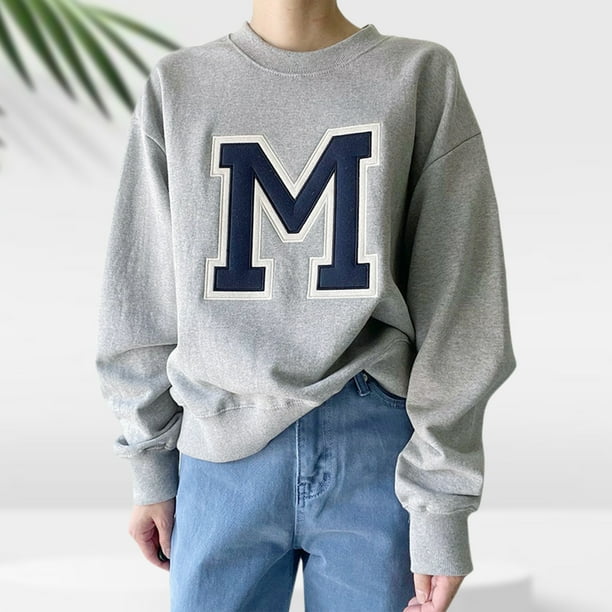 Jersey básico para mujer sudadera con capucha de forro polar con estampado de letras holgadas traje diario de gran tamaño Hugtrwg Para estrenar