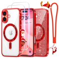 thumbnail image 1 of Funda Meifigno para iPhone 16 Plus de 6.7 pulgadas, color rojo navideño, MagSafe, 1 of 6