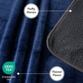 thumbnail image 3 of PetAmi Premium Waterproof Dog Blanket for Large Dogs, Reversible Sherpa & Flannel Fleece, Leakproof Pet Throw for Couch Protection, Soft Plush Furniture Protector for Cats, Washable, 60x80 Navy/Grey, 3 of 8
