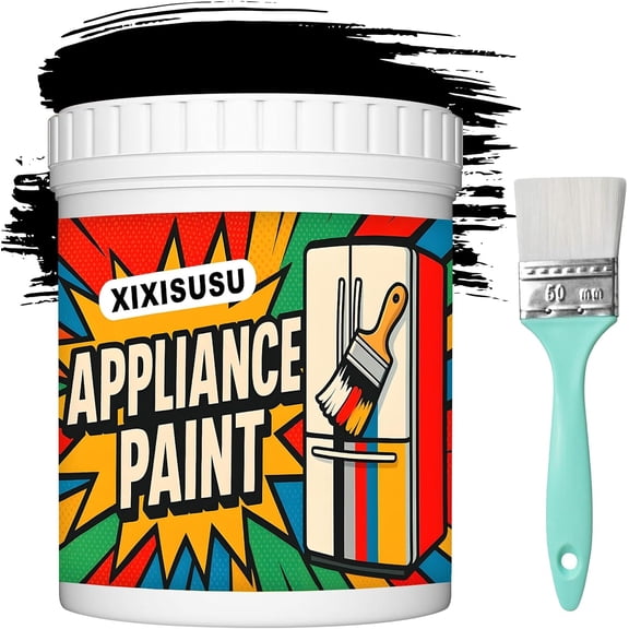 Black Appliance Paint, 16 oz / 500 ml Refrigerator Paint, Appliance Touch Up Paint's, Rust Converter for Metal, Weatherproof, Water-Based, Long-Lasting Rust Prevention (Black, 16 oz)