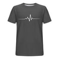 thumbnail image 4 of Jinhomg Summer T Shirts for Men Trendy Heart Print Casual Tees Loose Fit Comfy Short Sleeve Crew Neck Vacation Beach Tops Spring Summer Clothes Dark Gray L, 4 of 6