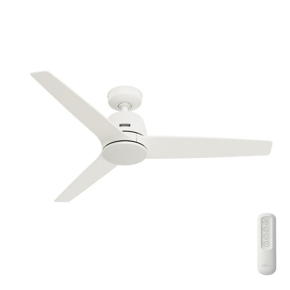 Restored Hunter Fan 52 inch White Indoor Ceiling Fan with Remote for Bedroom, Living Room/Family Room, Dining Room, Kitchen, Office (Refurbished)