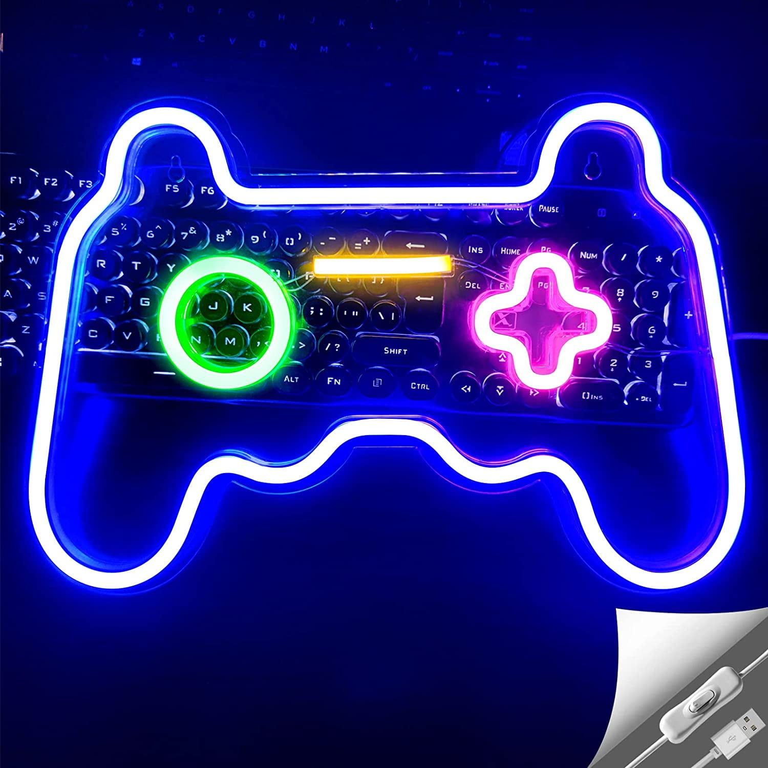 SAYTAY Game Neon Sign Gamepad Shape LED Neon Lights Signs for Wall Decor  Gaming Controller LED Neon Signs for Boys Gamer Children Teen Room Decor  Light Up Gaming Party (Blue+Pink+Green) - Walmart.com