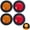 2x Amber+2x Red, variant on 2" Round Trailer 7 LED Clearance Marker Lights Reflector Lens DOT FMVSS 4x Red
