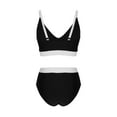 thumbnail image 3 of Bikini Sale Women Women White Trim Bikini Set V Neck Tank Swimsuits Cropped Bikini Swimsuit Dressy Summer Swimsuit, 3 of 5