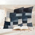 thumbnail image 3 of Vintage Oil Painting Outdoor Waterproof Pillow Covers, Farmhhouse Blue Black Beige Ombre Decorative Square Throw Pillowcase Sofa Cushion Sham for Patio/Couch/Chair, 18"x18" 2 Pack, 3 of 8