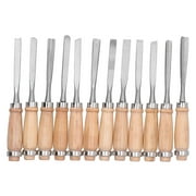 12Pcs High Speed Steel Wood Turning Chisels Set, 8in Woodworking Carving Tools for Grinder, Durable Grooves and Parting Accessories