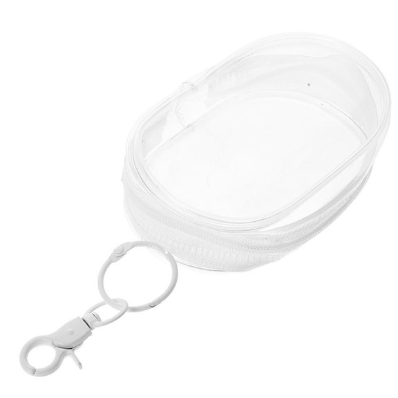 Hemoton Clear Coin Purse Keychain Wallet Portable Small Transparent Pouch Mini Zipper Wallet Waterproof Keychain Bag For Coins For Women