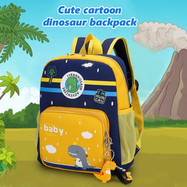 Bolsa Mochila para niños con estampado lindo de dinosaurio de dibujos animados para niños y niñas (amarillo) Ehuebsd Para estrenar