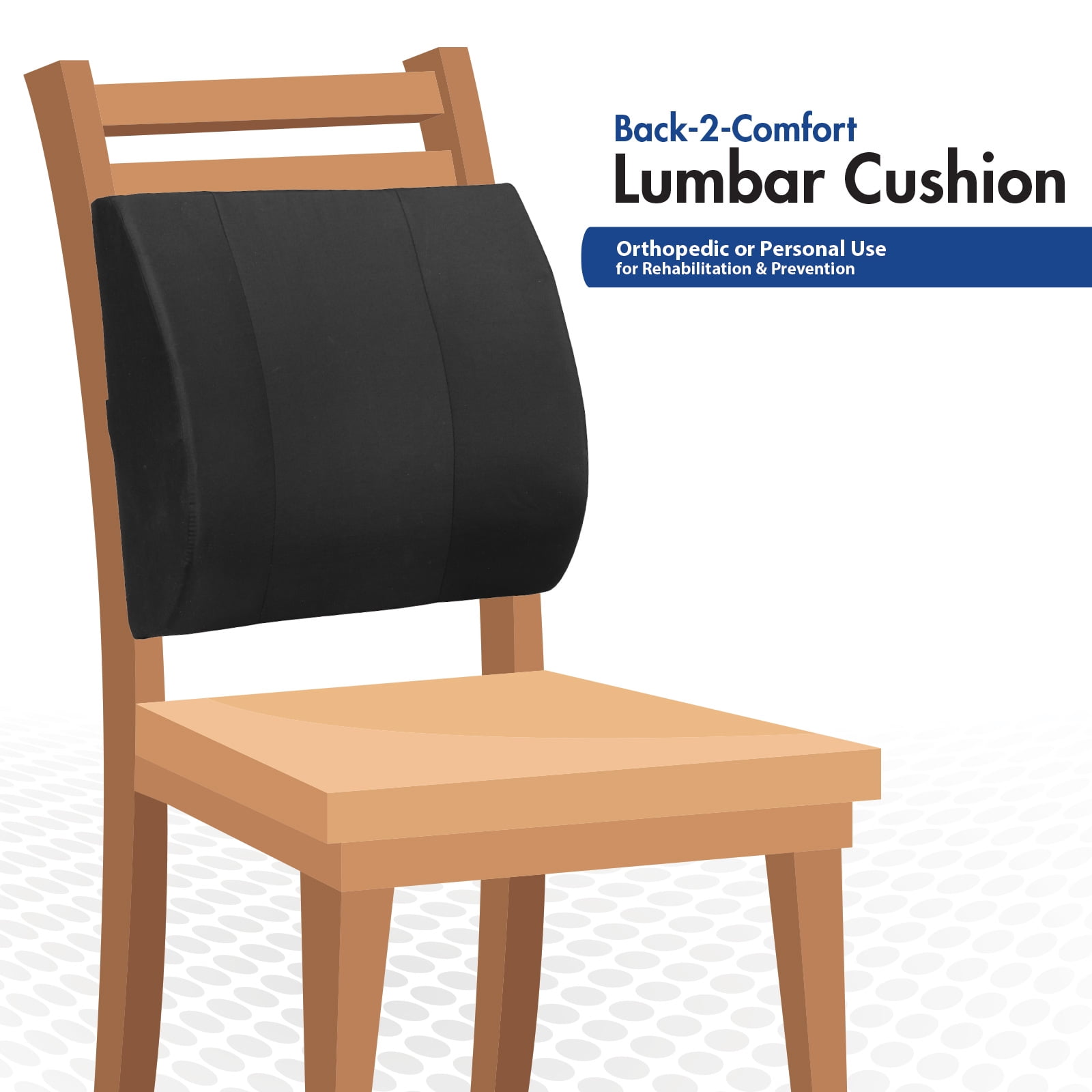 Thera|Care Back-2-Comfort Lumbar Cushion | Puncture Resistant Contoured Foam | Ortho Posture Support