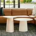 thumbnail image 5 of W18 in. Mid Century Modern Metal Single Round Coffee Table in Chalk White for Living Room, 5 of 5
