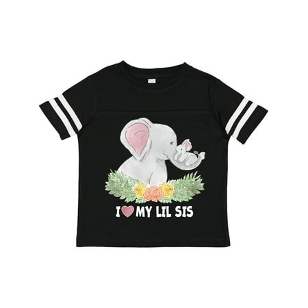 

Inktastic I Love My Lil Sis Elephants with Flowers Gift Toddler Boy or Toddler Girl T-Shirt