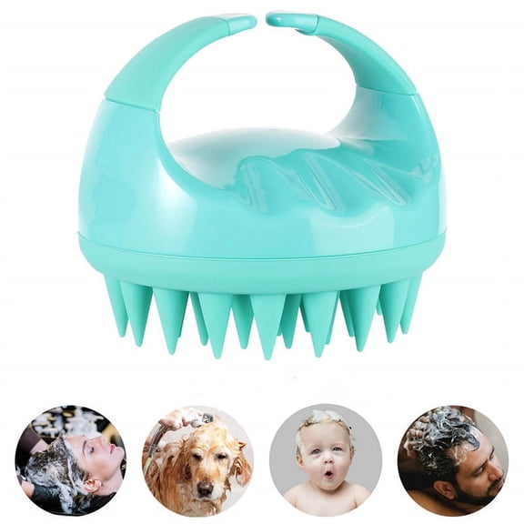 Happon Hair Shampoo Brush Scalp Care Hair Brush with Soft Silicon Massager(Green)