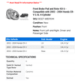 thumbnail image 2 of Front Brake Pad and Rotor Kit 6 - Compatible with 2002 - 2004 Honda CR-V 2.4L 4-Cylinder - Autopart Premium, 2 of 2