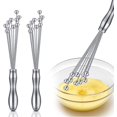 thumbnail image 1 of 2 Pieces Stainless Steel Mini Ball Whisk 10-Inch ,12-Inch, Egg Beater Manual Mixer Whisk For Sauces Cream Cooking Blender, 1 of 7