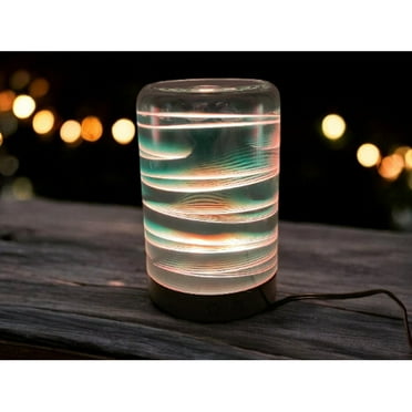 Diffusers For Essential Oils, 3D Glass Art -Stripes- Oil Diffuser with Alternating Colors, Bedroom Decor, Gift for Her