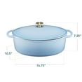 thumbnail image 3 of Best Choice Products Oval 7.5 Quart Cast-Iron Dutch Oven, Heavy-Duty w/ Enamel, Side Handles - Cornflower Blue, 3 of 8
