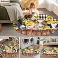 thumbnail image 5 of Round Rug 7Ft Washable Non-Slip, Farmhouse Pig Cow Wooden Circle Area Rugs for Living Room Bedroom, Black White Buffalo Plaid Indoor Floor Mats Carpet Runner for Home Decor Aesthetic, 5 of 8