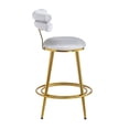 thumbnail image 3 of GDF Studio Elegant Light Grey Velvet Accent Chair with Gold Metal Legs, Set of 2, 3 of 10