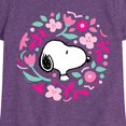 thumbnail image 3 of Peanuts - Snoopy Valentine Floral Circle - Toddler And Youth Girls Short Sleeve Graphic T-Shirt, 3 of 6