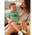 thumbnail image 4 of BemeyourBBs Newborn Baby Boy Girl Summer Clothes Cute Infant Baby Turtle Outfit Waffled Striped Bubble Romper Short Sleeve Turtle Embroidery Bodysuit One Piece Jumpsuit, 4 of 9