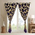 thumbnail image 2 of Purple Leopard Print 30%-50% Blackout Curtains Gold Sequins Print Curtains for Living Room,Wild Animal Hide Cheetah Curtains And Drapes 2 Panels 2 Panels,(42Wx63L), 2 of 5