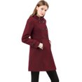 thumbnail image 4 of Abrigo De Invierno Con Bolsillos Inclinados Con Doble Botonadura Y Cuello Alto Para Mujer Borgoña XL, 4 of 6