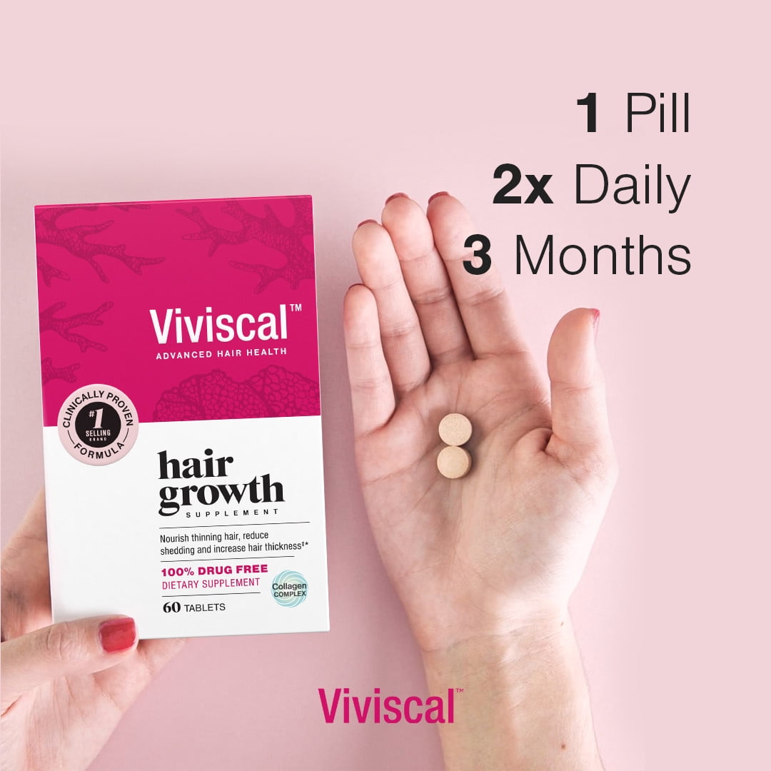 Viviscal Women's Hair Growth Supplements for Thicker, Fuller Hair |  Clinically Proven with Proprietary Collagen Complex | 90 Tablets - 45 Day  Supply - Walmart.com