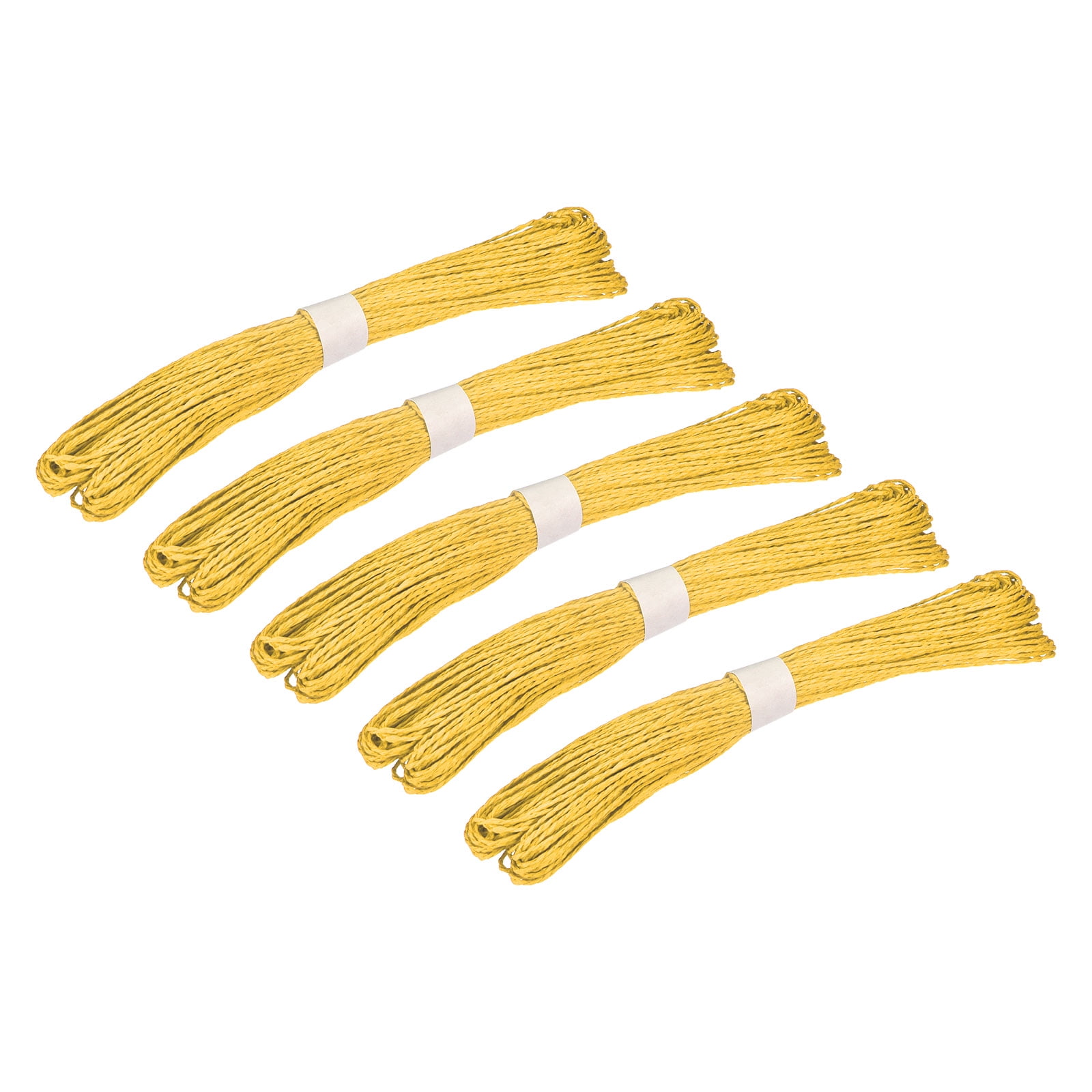 Raffia Stripes Paper Rope Dark Yellow, 31Yards Twisted Paper Craft