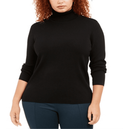 Anne Klein Women's Plus Turtleneck Sweater Black Size 2X