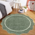 thumbnail image 3 of Scalloped Edge Area Rug – Non-Slip, Machine Washable Low Pile Indoor Carpet, Modern Farmhouse Floor Mat for Living Room, Bedroom, Nursery, Dining Room, Office, 3 of 10